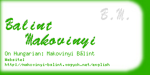 balint makovinyi business card